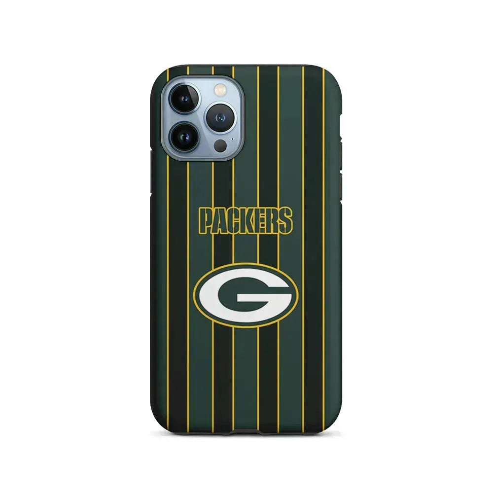 NFL Green Bay Packers Yellow Line iPhone 15 Pro Max Case-2 in 1 Tough Case-Xtracase