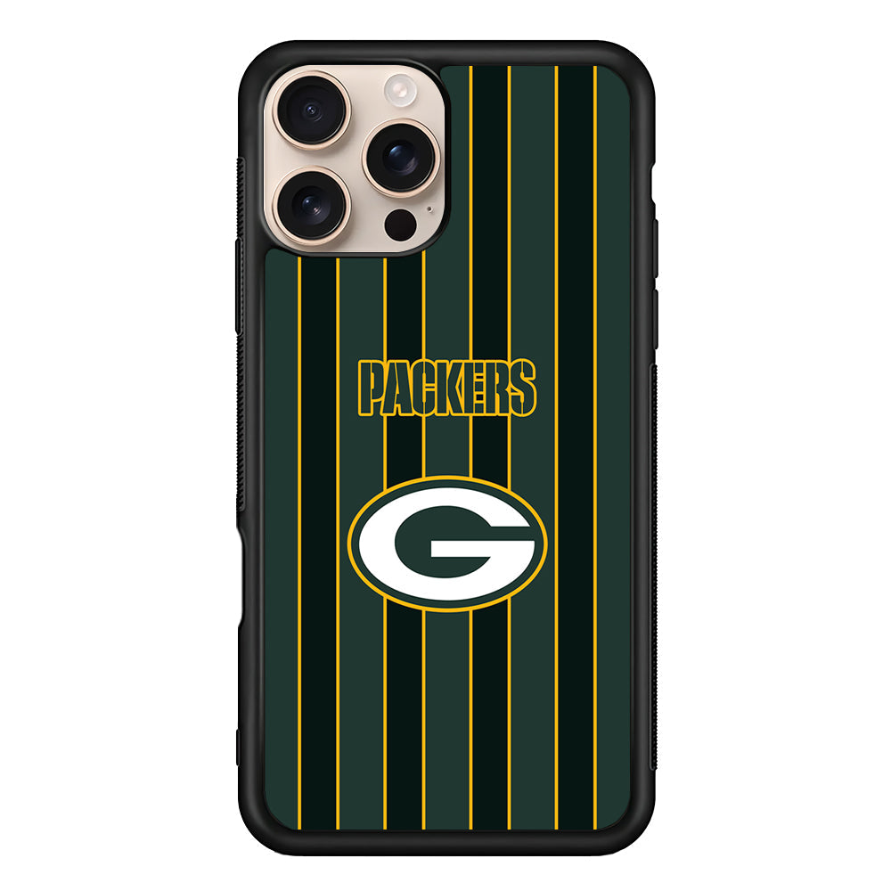 NFL Green Bay Packers Yellow Line iPhone 16 Pro Max Case - iPhone 16 Pro Max