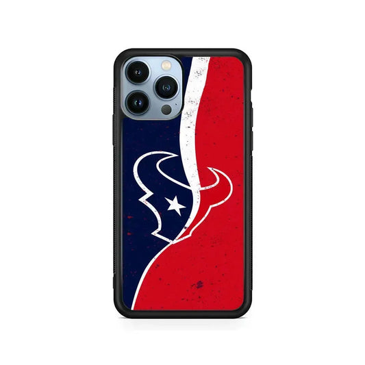 NFL Houston Texans Wall iPhone 15 Pro Max Case-Rubber / Black (2D Case)-Xtracase