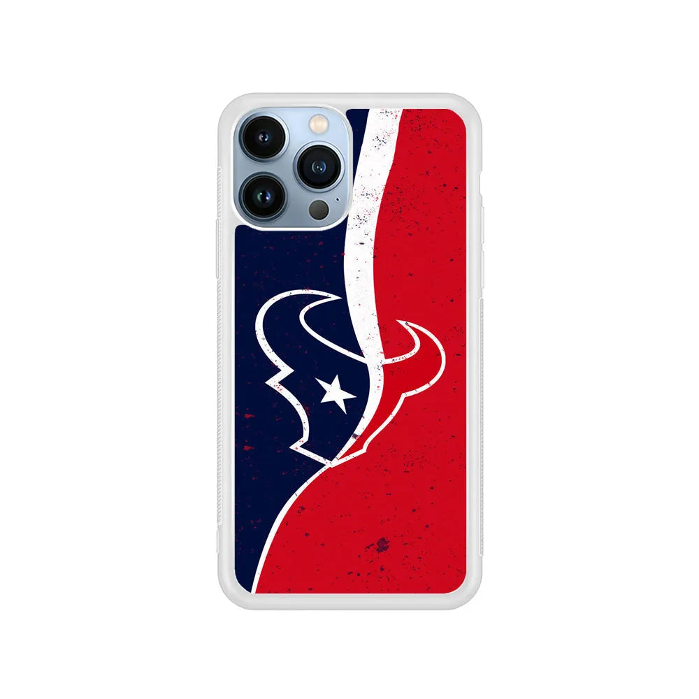NFL Houston Texans Wall iPhone 13 Pro Case-Rubber / White (2D Case)-Xtracase