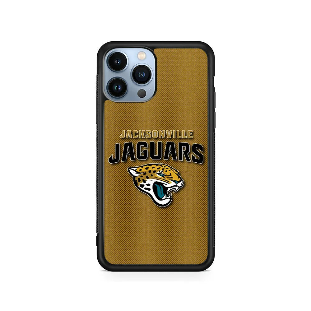 NFL Jacksonville Jaguars Logo iPhone 13 Pro Case-Rubber / Black (2D Case)-Xtracase