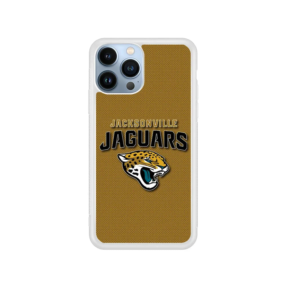 NFL Jacksonville Jaguars Logo iPhone 13 Pro Case-Rubber / White (2D Case)-Xtracase