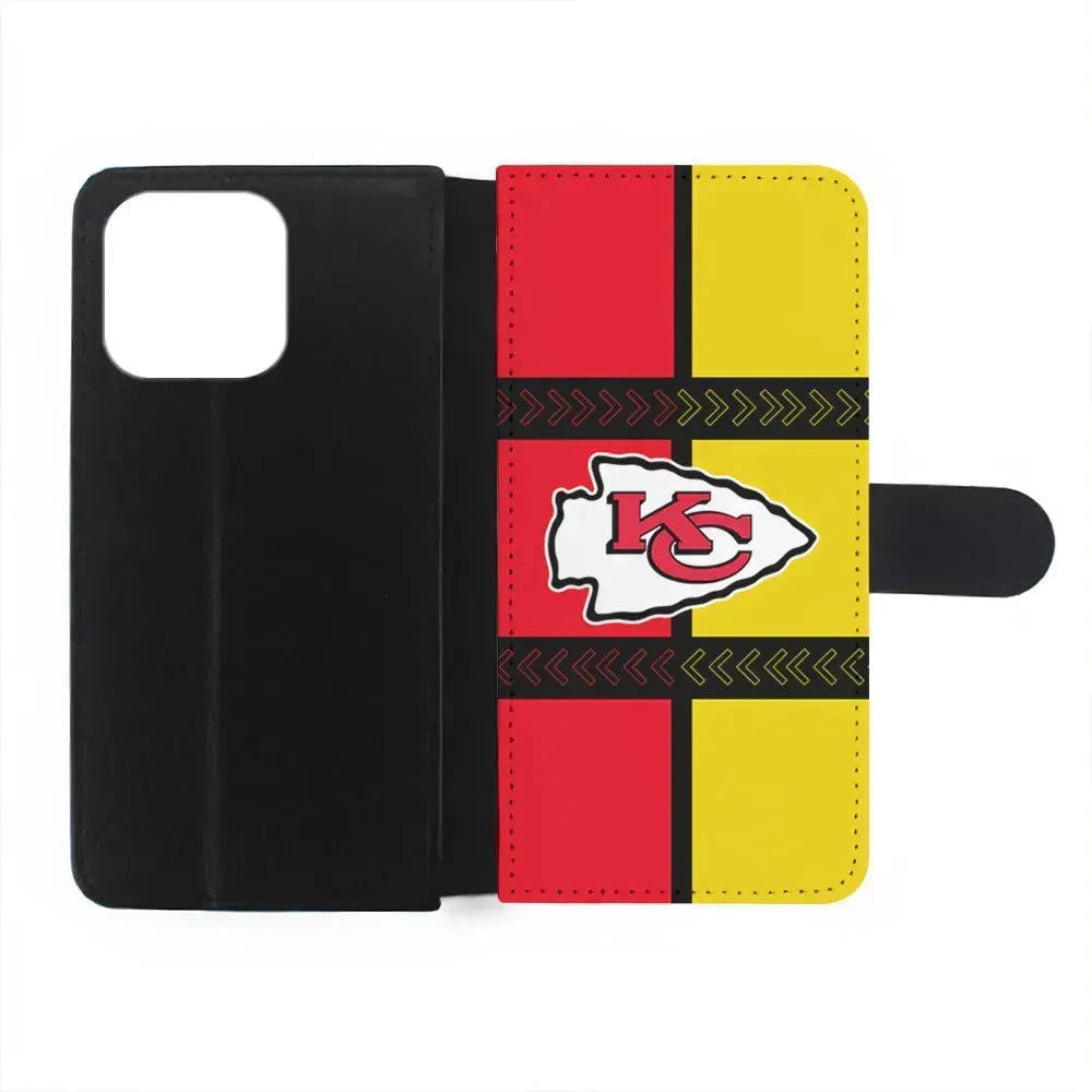NFL Kansas City Chiefs Colorful iPhone 15 Pro Max Case-Flip Wallet Case-Xtracase