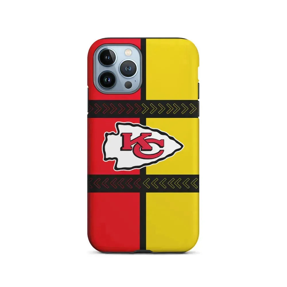 NFL Kansas City Chiefs Colorful iPhone 15 Pro Max Case-2 in 1 Tough Case-Xtracase