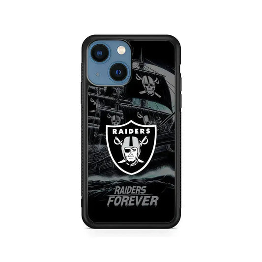 NFL Las Vegas Raiders Forever iPhone 13 Mini Case-Rubber / Black (2D Case)-Xtracase
