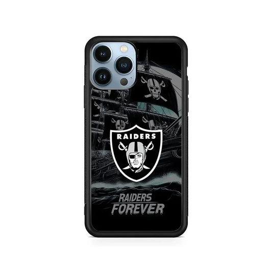 NFL Las Vegas Raiders Forever iPhone 15 Pro Max Case-Rubber / Black (2D Case)-Xtracase