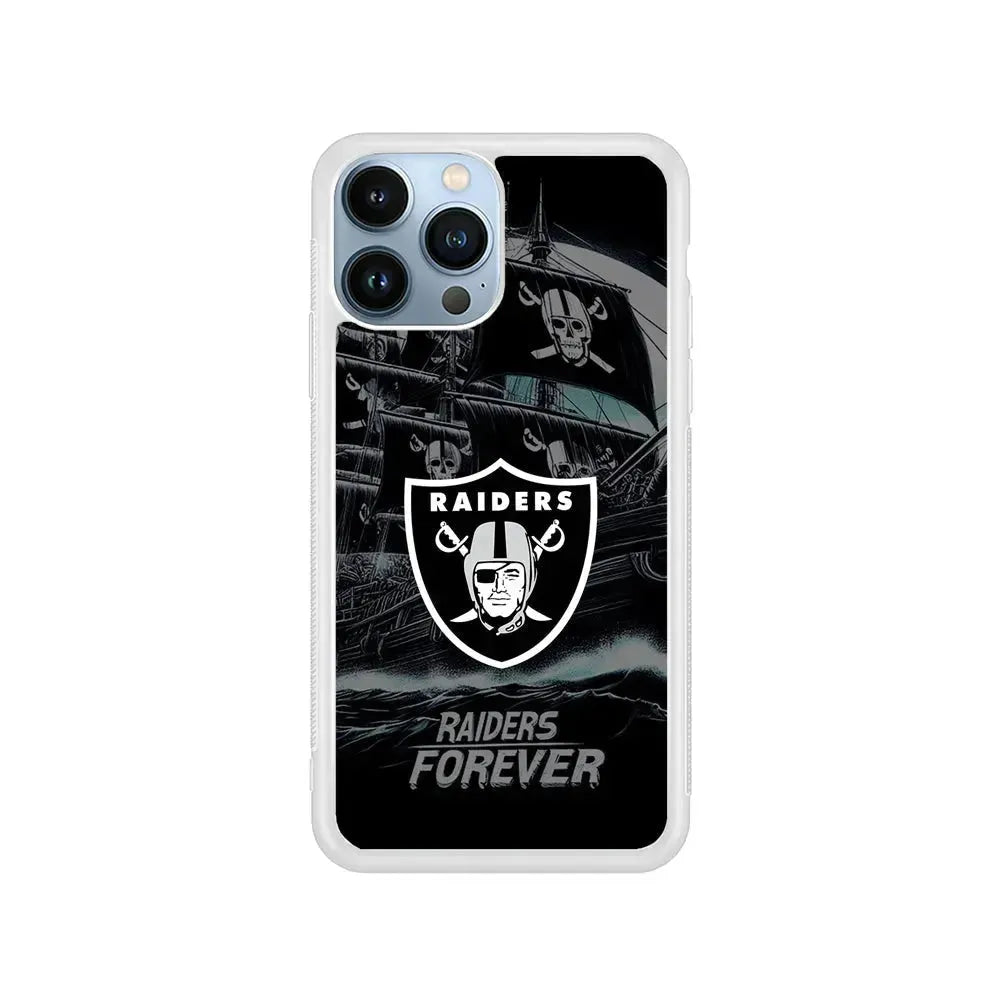 NFL Las Vegas Raiders Forever iPhone 15 Pro Max Case-Rubber / White (2D Case)-Xtracase
