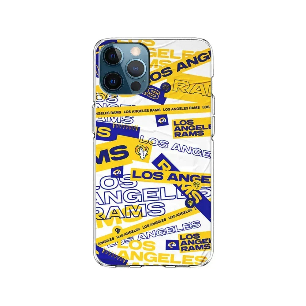 NFL Los Angeles Rams Logo Pattern iPhone 15 Pro Max Case-Clear Soft Case-Xtracase