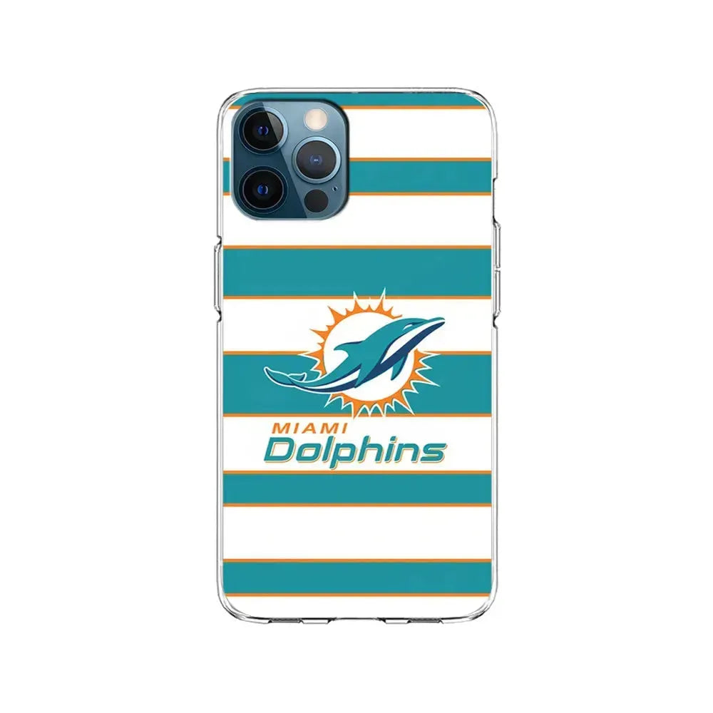 NFL Miami Dolphins White Stripe iPhone 15 Pro Max Case-Clear Soft Case-Xtracase