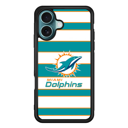 NFL Miami Dolphins White Stripe iPhone 16 Case - Xtracase
