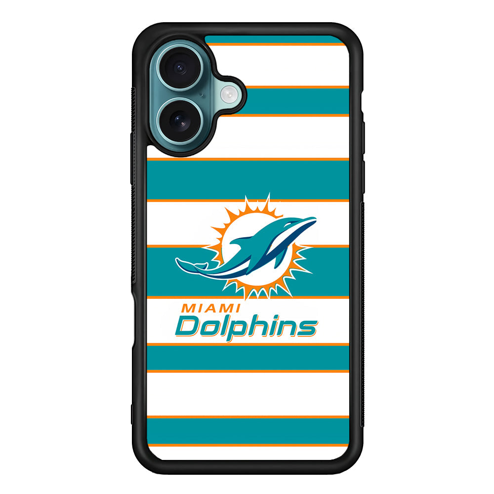 NFL Miami Dolphins White Stripe iPhone 16 Plus Case - Xtracase