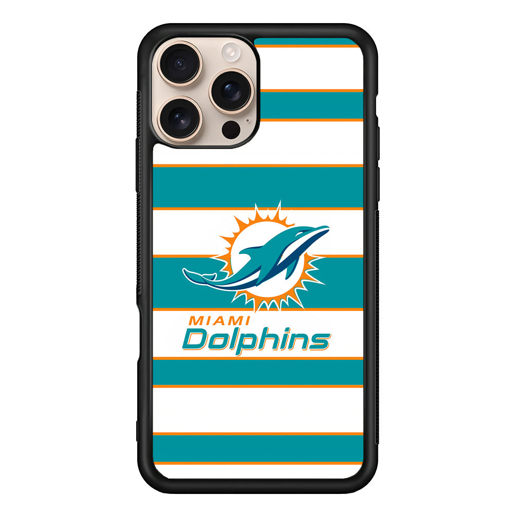 NFL Miami Dolphins White Stripe iPhone 16 Pro Max Case - iPhone 16 Pro Max
