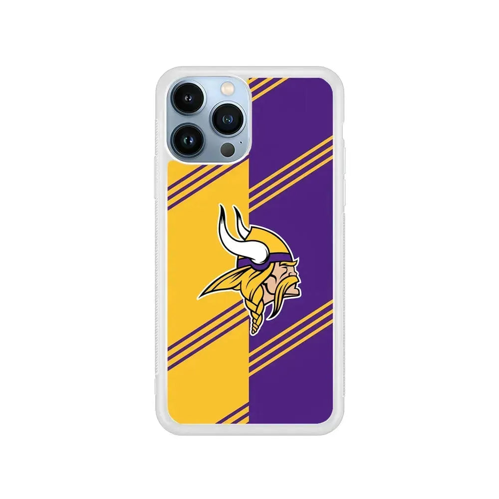 NFL Minnesota Vikings Logo iPhone 15 Pro Max Case-Rubber / White (2D Case)-Xtracase