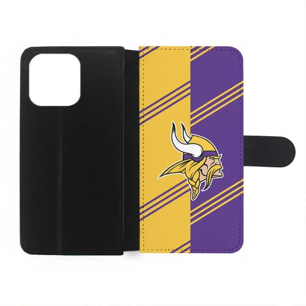 NFL Minnesota Vikings Logo iPhone 15 Pro Max Case-Flip Wallet Case-Xtracase
