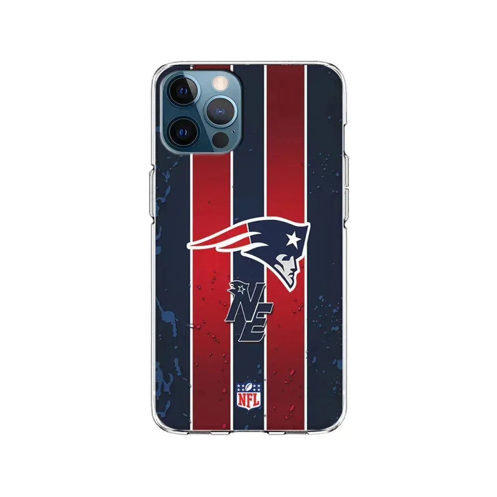 NFL New England Patriots Flag Line iPhone 15 Pro Max Case-Clear Soft Case-Xtracase