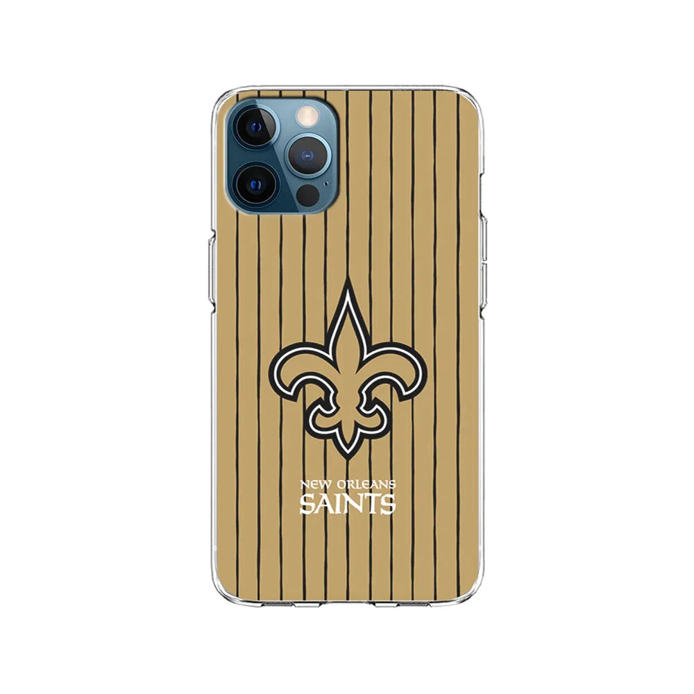 NFL New Orleans Saints Striped iPhone 13 Pro Max Case-Clear Soft Case-Xtracase