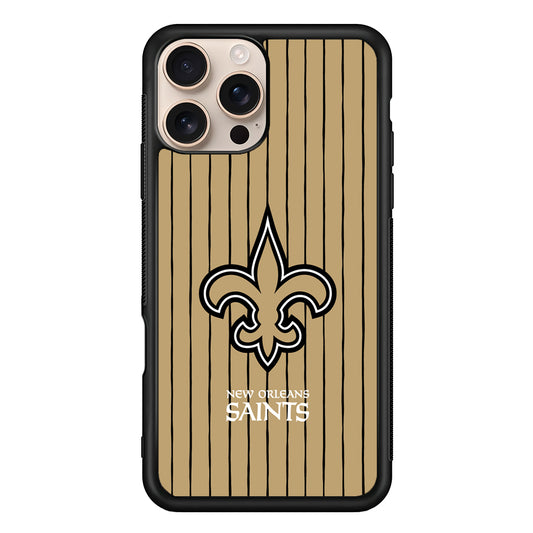 NFL New Orleans Saints Striped iPhone 16 Pro Case - iPhone 16 Pro
