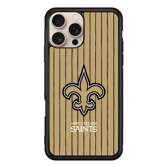 NFL New Orleans Saints Striped iPhone 16 Pro Max Case - iPhone 16 Pro Max