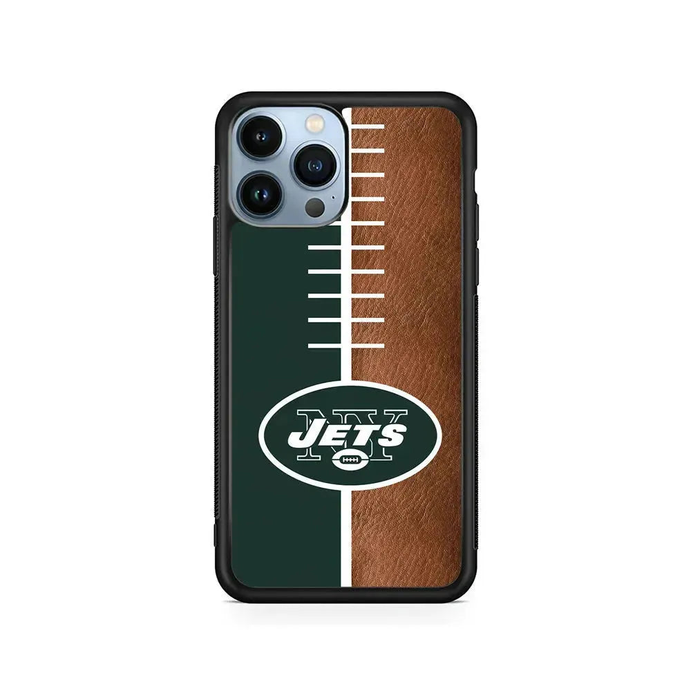 NFL New York Jets Logo iPhone 15 Pro Max Case-Rubber / Black (2D Case)-Xtracase