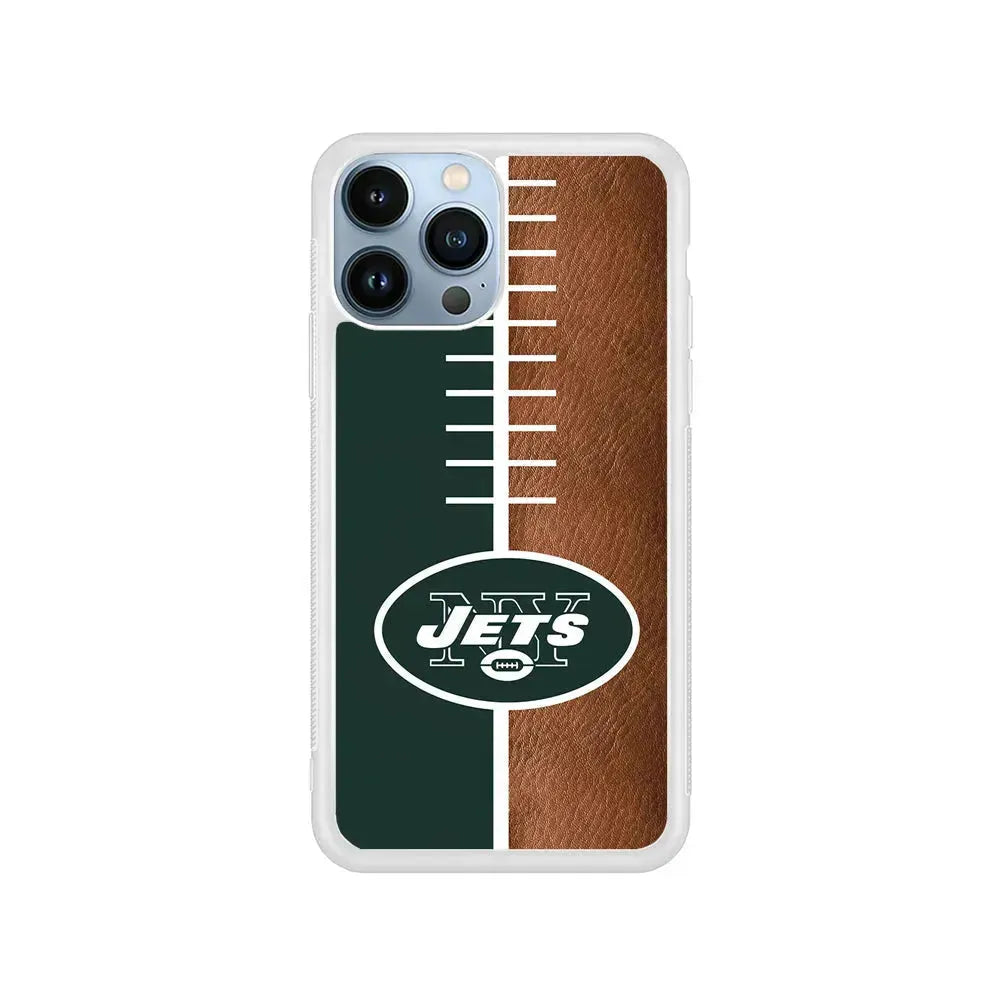 NFL New York Jets Logo iPhone 15 Pro Max Case-Rubber / White (2D Case)-Xtracase