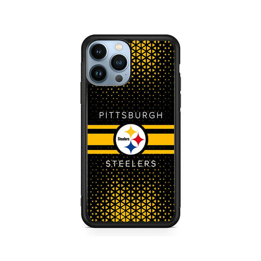 NFL Pittsburgh Steelers Logo iPhone 13 Pro Max Case-Rubber / Black (2D Case)-Xtracase