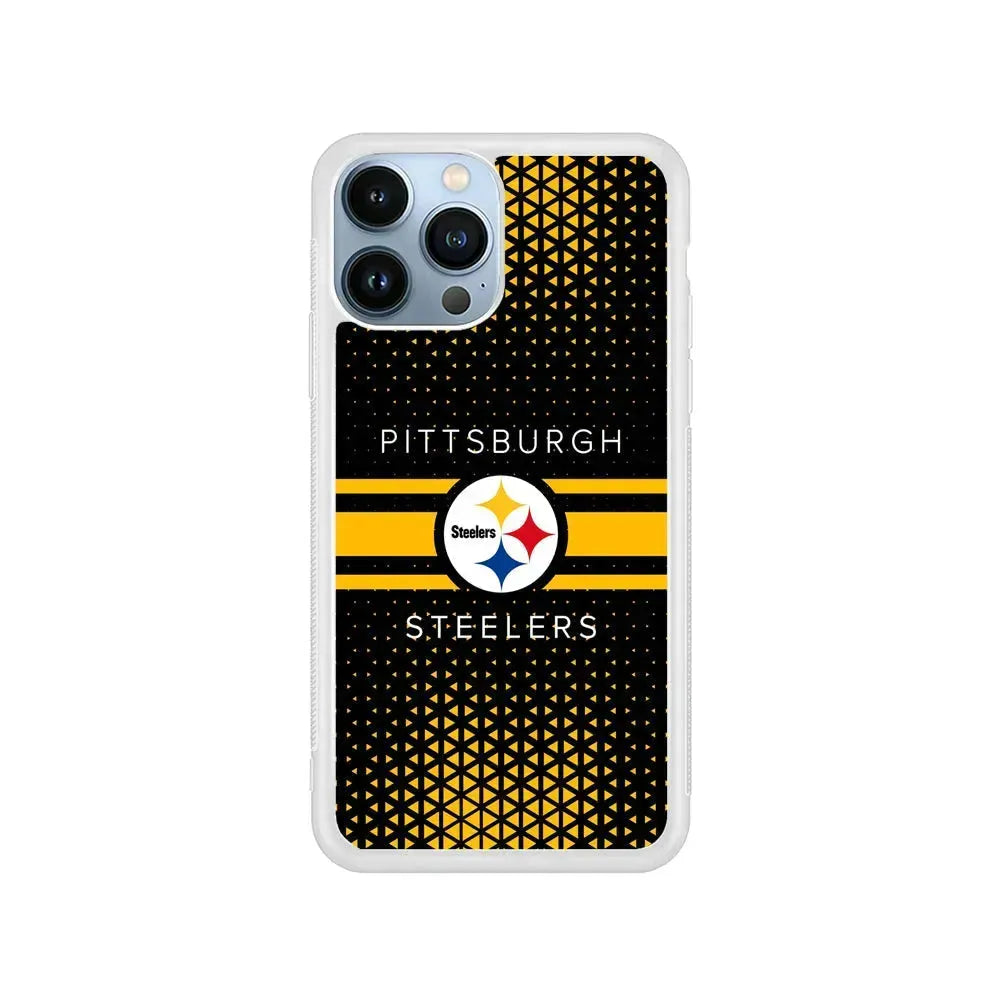 NFL Pittsburgh Steelers Logo iPhone 15 Pro Max Case-Rubber / White (2D Case)-Xtracase
