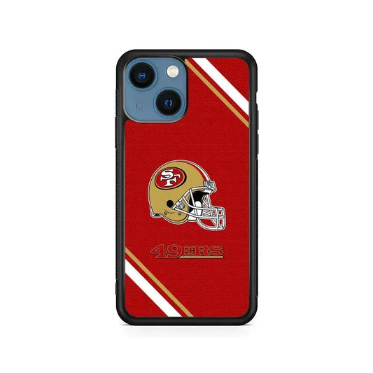 NFL San Francisco 49ers Helmet iPhone 13 Mini Case-Rubber / Black (2D Case)-Xtracase
