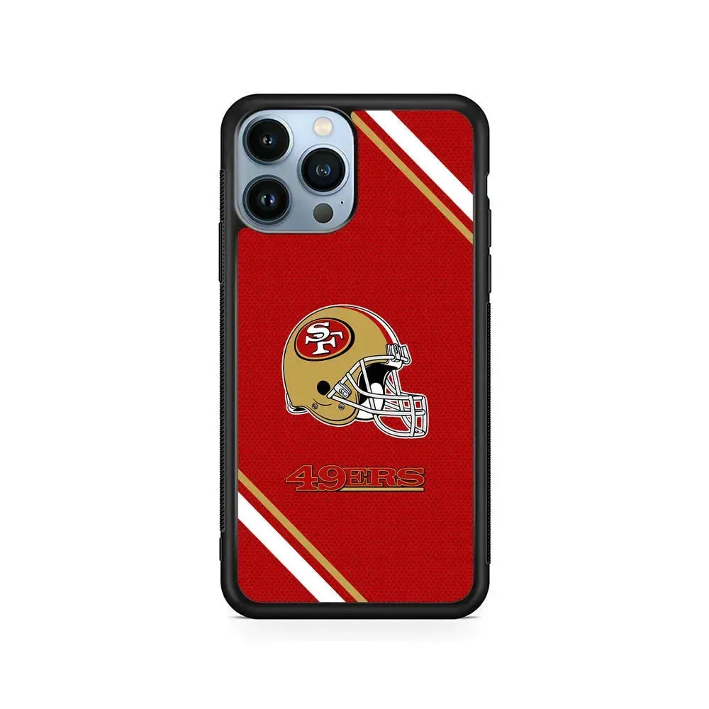 NFL San Francisco 49ers Helmet iPhone 15 Pro Max Case-Rubber / Black (2D Case)-Xtracase