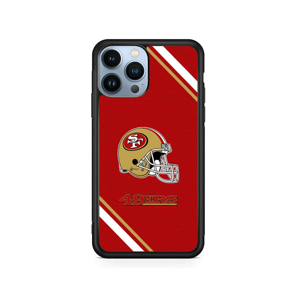 NFL San Francisco 49ers Helmet iPhone 13 Pro Case-Rubber / Black (2D Case)-Xtracase