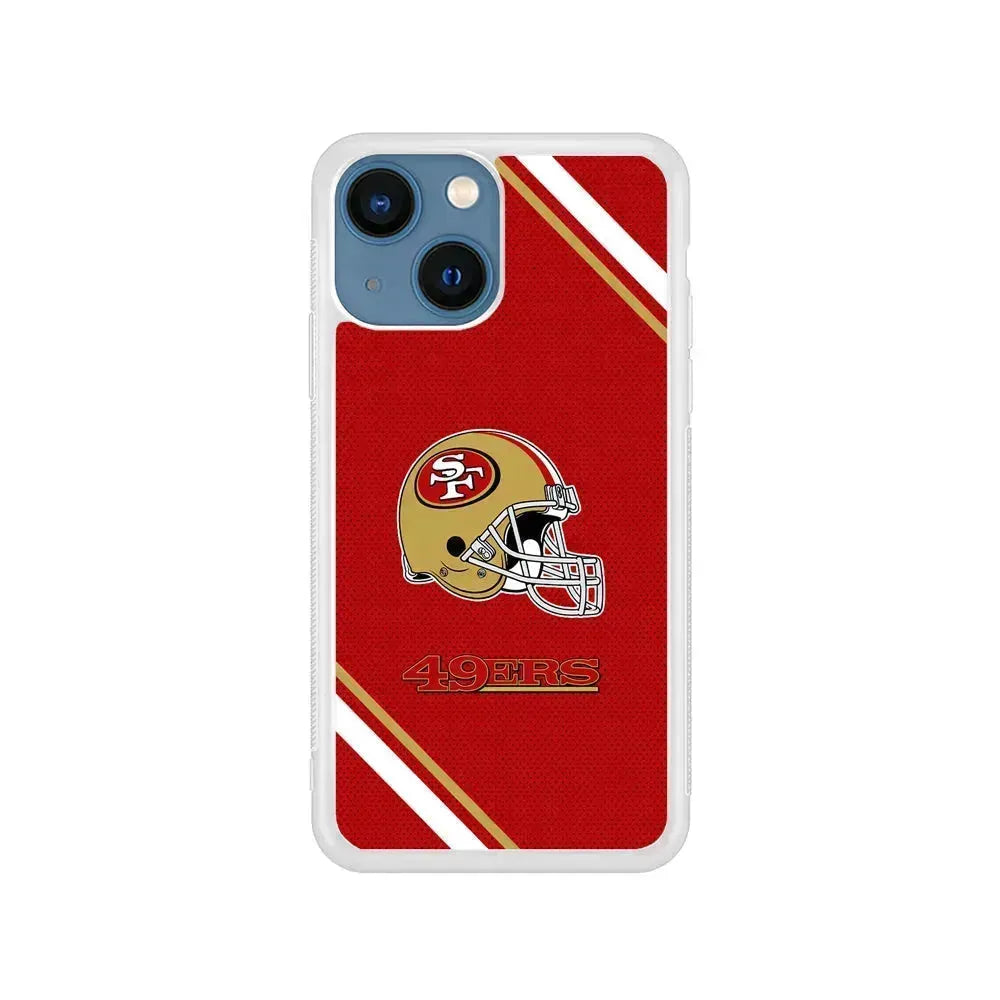 NFL San Francisco 49ers Helmet iPhone 13 Mini Case-Rubber / White (2D Case)-Xtracase