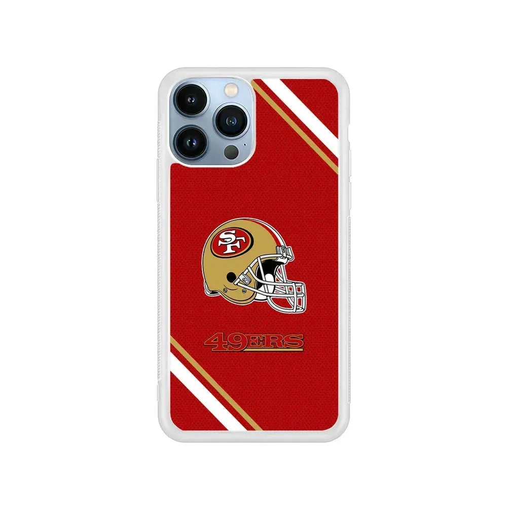 NFL San Francisco 49ers Helmet iPhone 15 Pro Max Case-Rubber / White (2D Case)-Xtracase