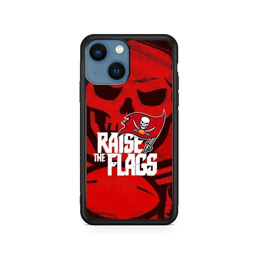 NFL Tampa Bay Buccaneers Flags iPhone 13 Mini Case-Rubber / Black (2D Case)-Xtracase