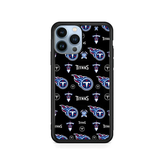 NFL Tennessee Titans Pattern iPhone 13 Pro Max Case-Rubber / Black (2D Case)-Xtracase