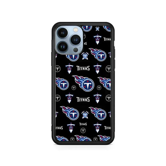 NFL Tennessee Titans Pattern iPhone 15 Pro Max Case-Rubber / Black (2D Case)-Xtracase