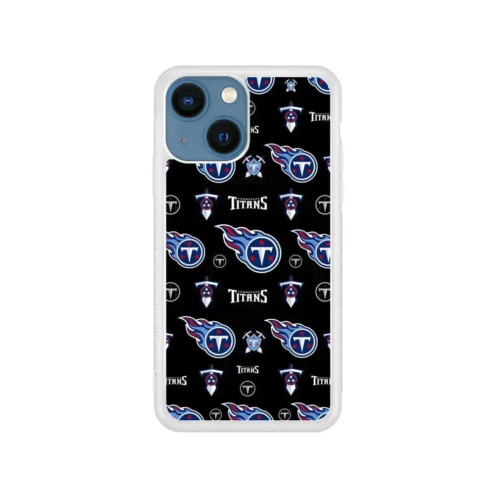 NFL Tennessee Titans Pattern iPhone 13 Mini Case-Rubber / White (2D Case)-Xtracase