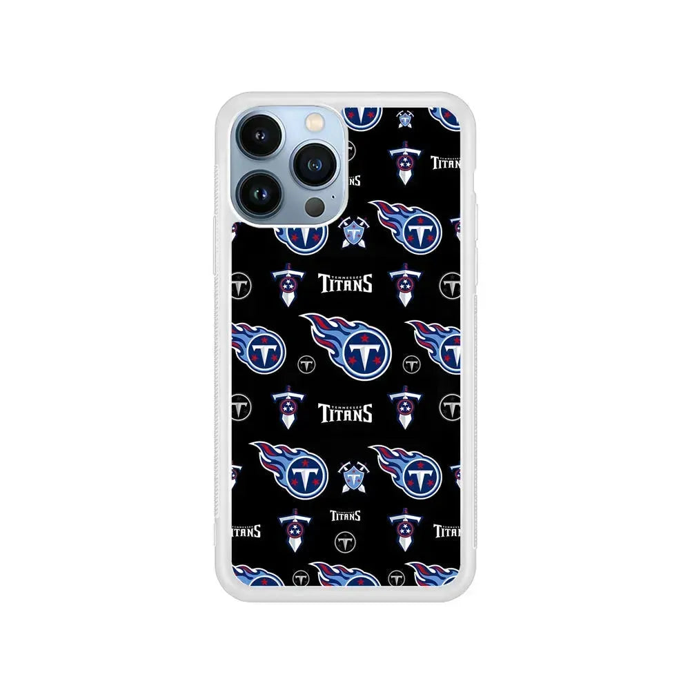 NFL Tennessee Titans Pattern iPhone 15 Pro Max Case-Rubber / White (2D Case)-Xtracase