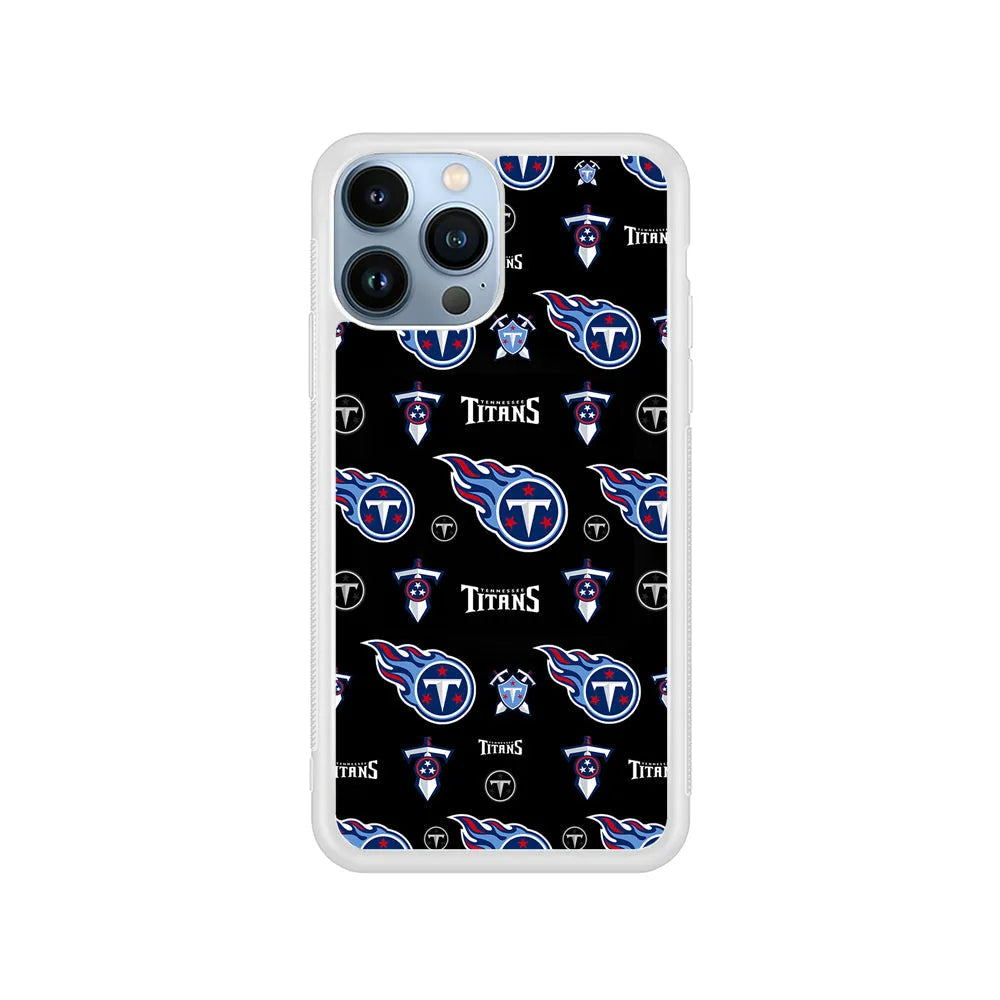NFL Tennessee Titans Pattern iPhone 13 Pro Case-Rubber / White (2D Case)-Xtracase
