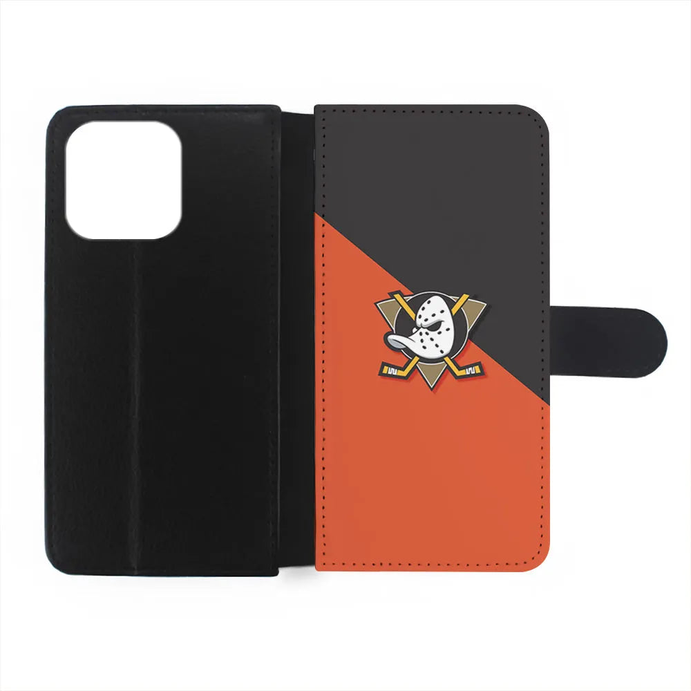 NHL Anaheim Ducks Team iPhone 13 Pro Case-Flip Wallet Case-Xtracase