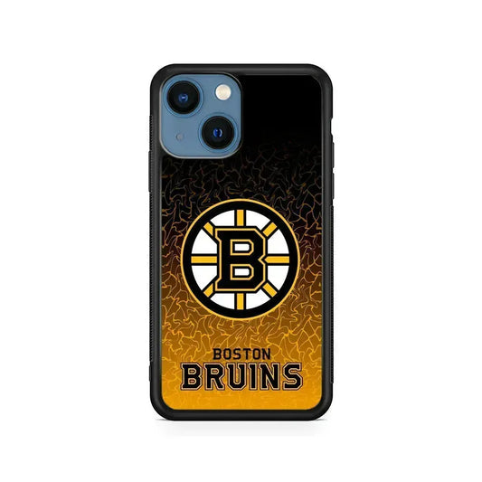 NHL Boston Bruins Team iPhone 13 Mini Case-Rubber / Black (2D Case)-Xtracase