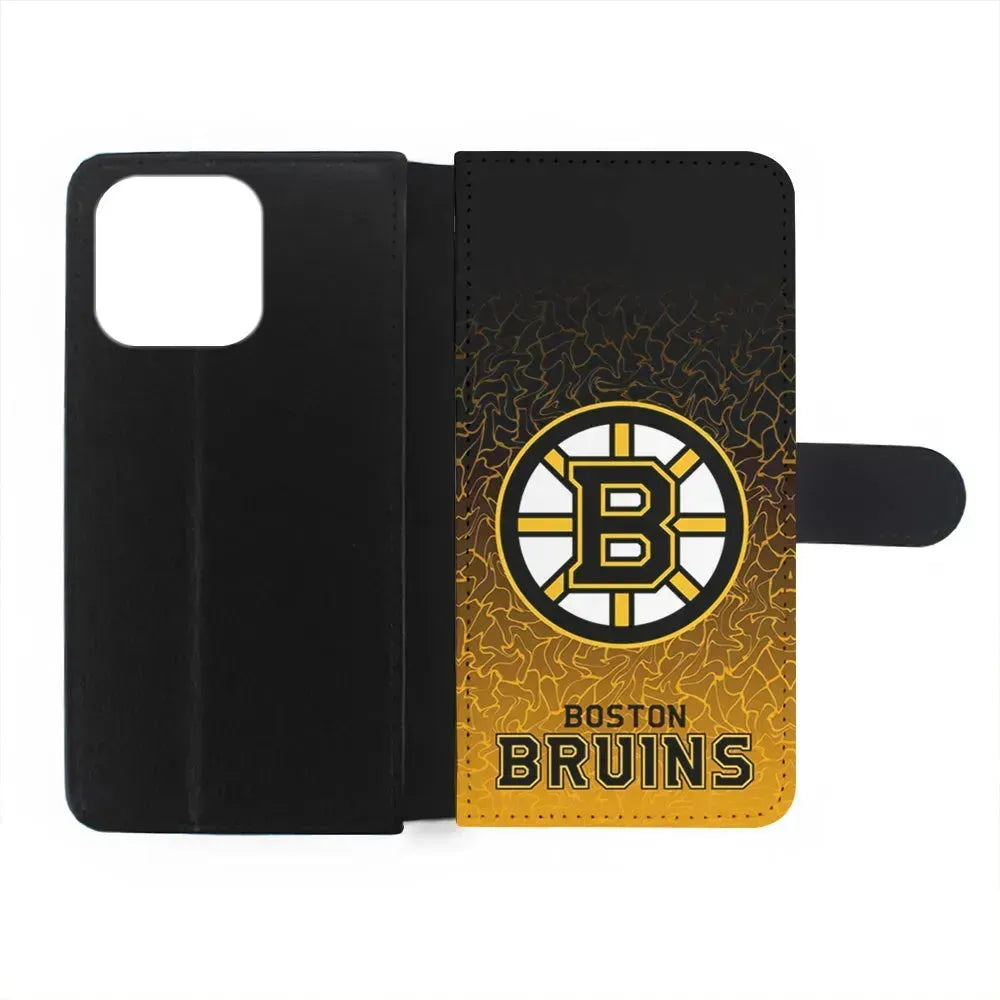 NHL Boston Bruins Team iPhone 15 Pro Max Case-Flip Wallet Case-Xtracase
