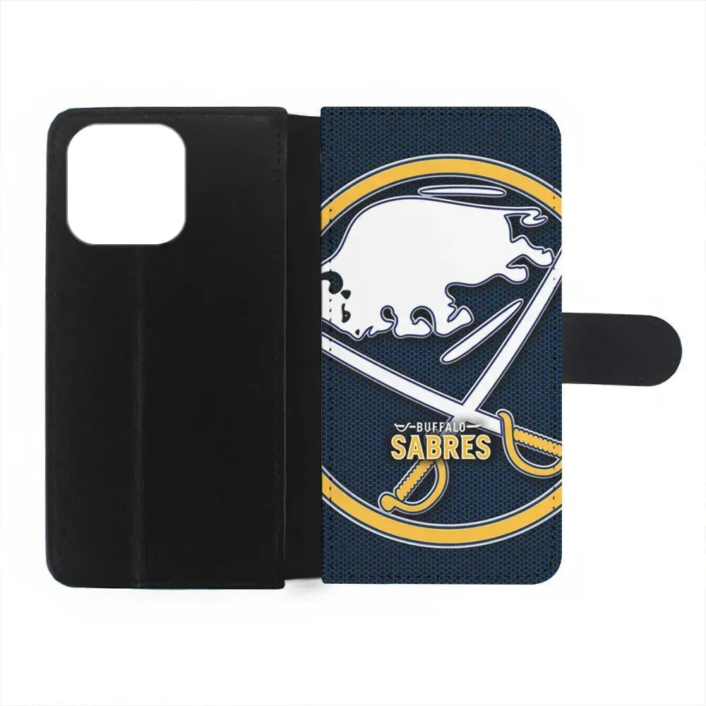 NHL Buffalo Sabres Logo iPhone 15 Pro Max Case-Flip Wallet Case-Xtracase