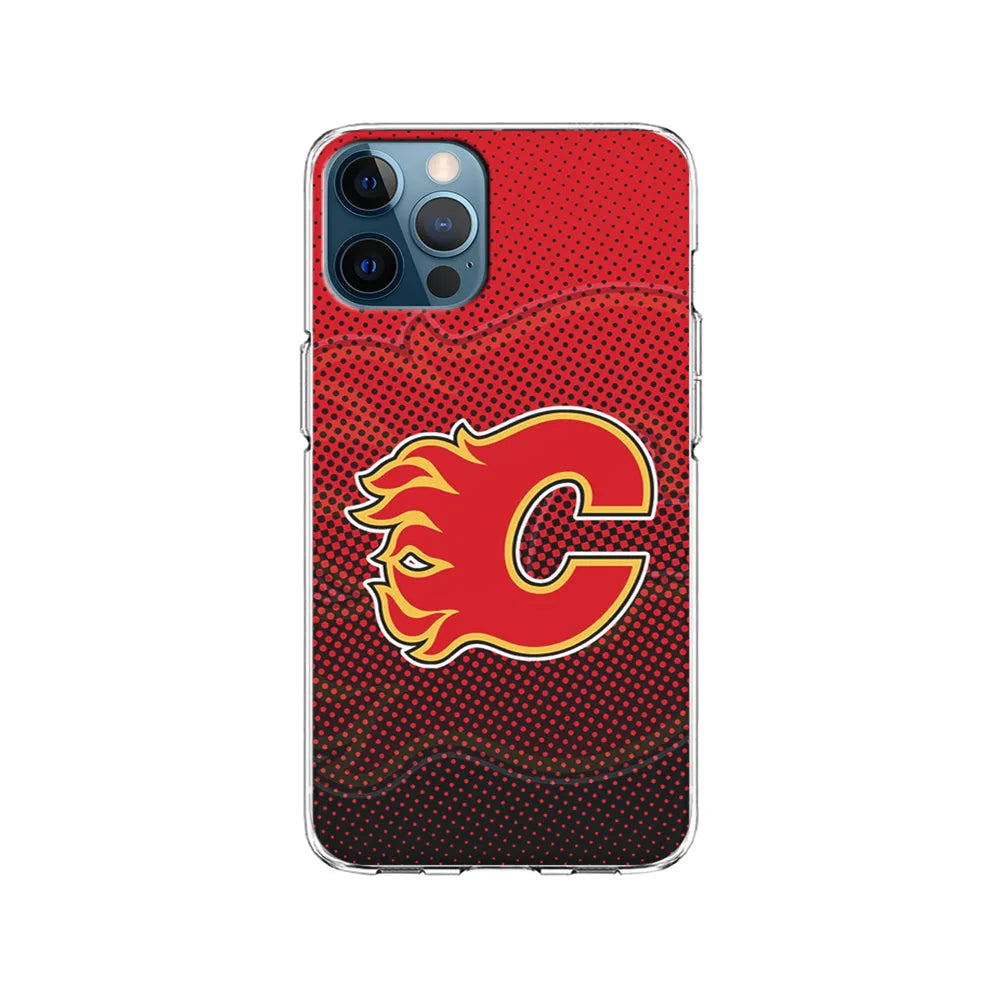 NHL Calgary Flames Dot iPhone 13 Pro Case-Clear Soft Case-Xtracase