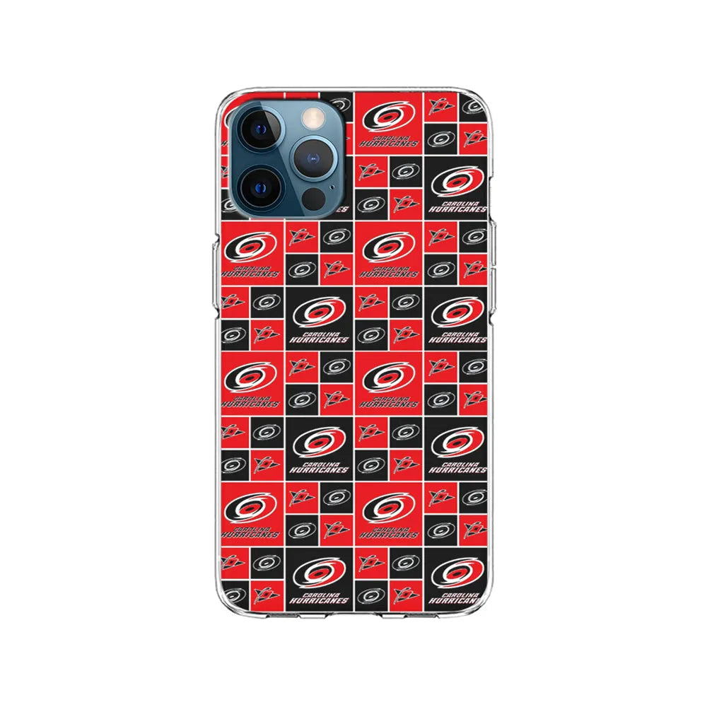 NHL Carolina Hurricanes Pattern iPhone 13 Pro Case-Clear Soft Case-Xtracase