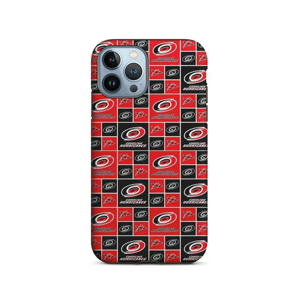 NHL Carolina Hurricanes Pattern iPhone 15 Pro Max Case-2 in 1 Tough Case-Xtracase