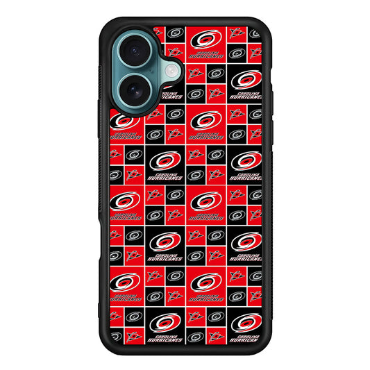 NHL Carolina Hurricanes Pattern iPhone 16 Plus Case - Xtracase