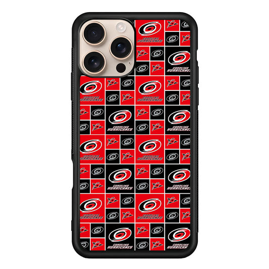 NHL Carolina Hurricanes Pattern iPhone 16 Pro Max Case - iPhone 16 Pro Max