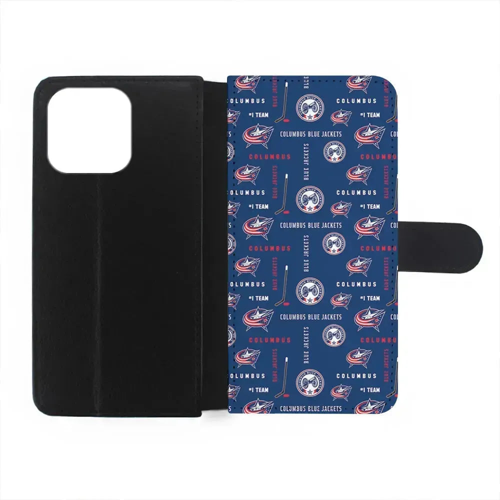 NHL Columbus Blue Jackets Design iPhone 15 Pro Max Case-Flip Wallet Case-Xtracase
