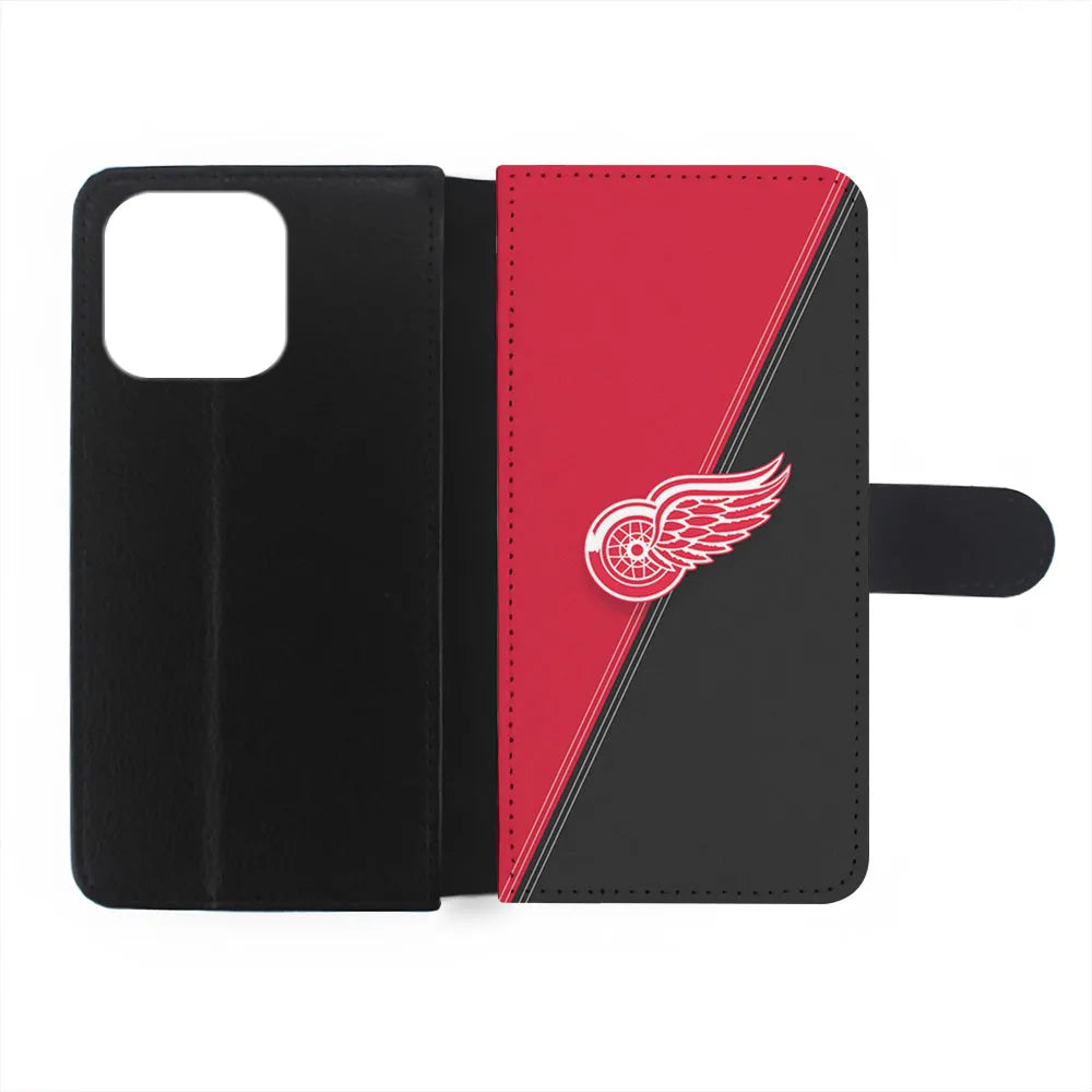 NHL Detroit Red Wings Logo iPhone 13 Pro Max Case-Flip Wallet Case-Xtracase