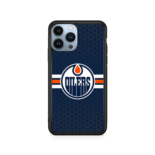 NHL Edmonton Oilers Logo iPhone 13 Pro Max Case-Rubber / Black (2D Case)-Xtracase