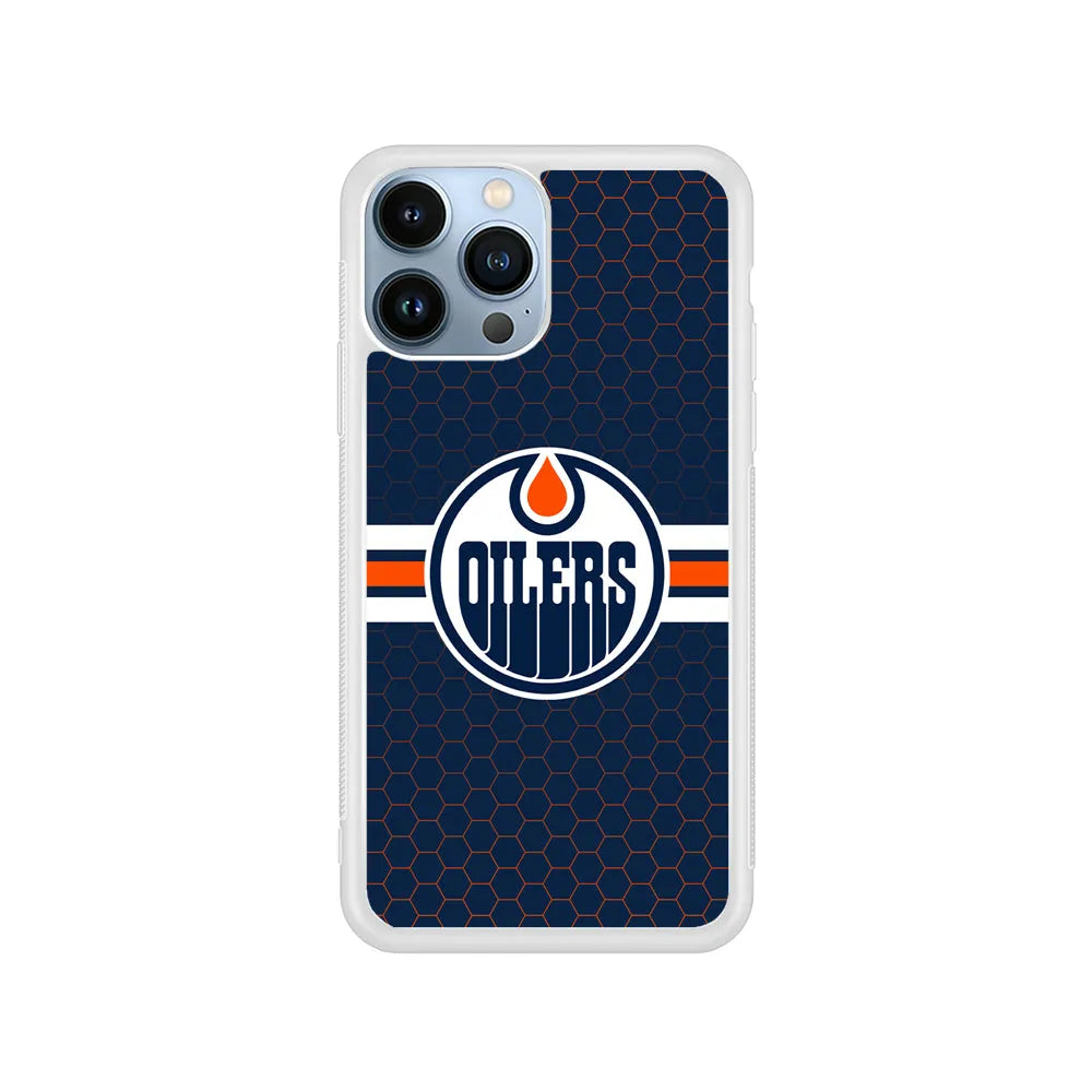 NHL Edmonton Oilers Logo iPhone 13 Pro Case-Rubber / White (2D Case)-Xtracase